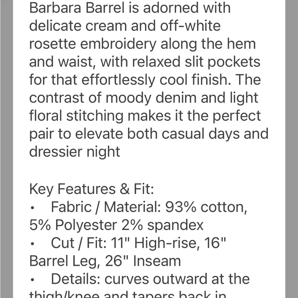 DRIFTWOOD Black Jeans with Cream Floral Embroidery - Picture 8 of 8